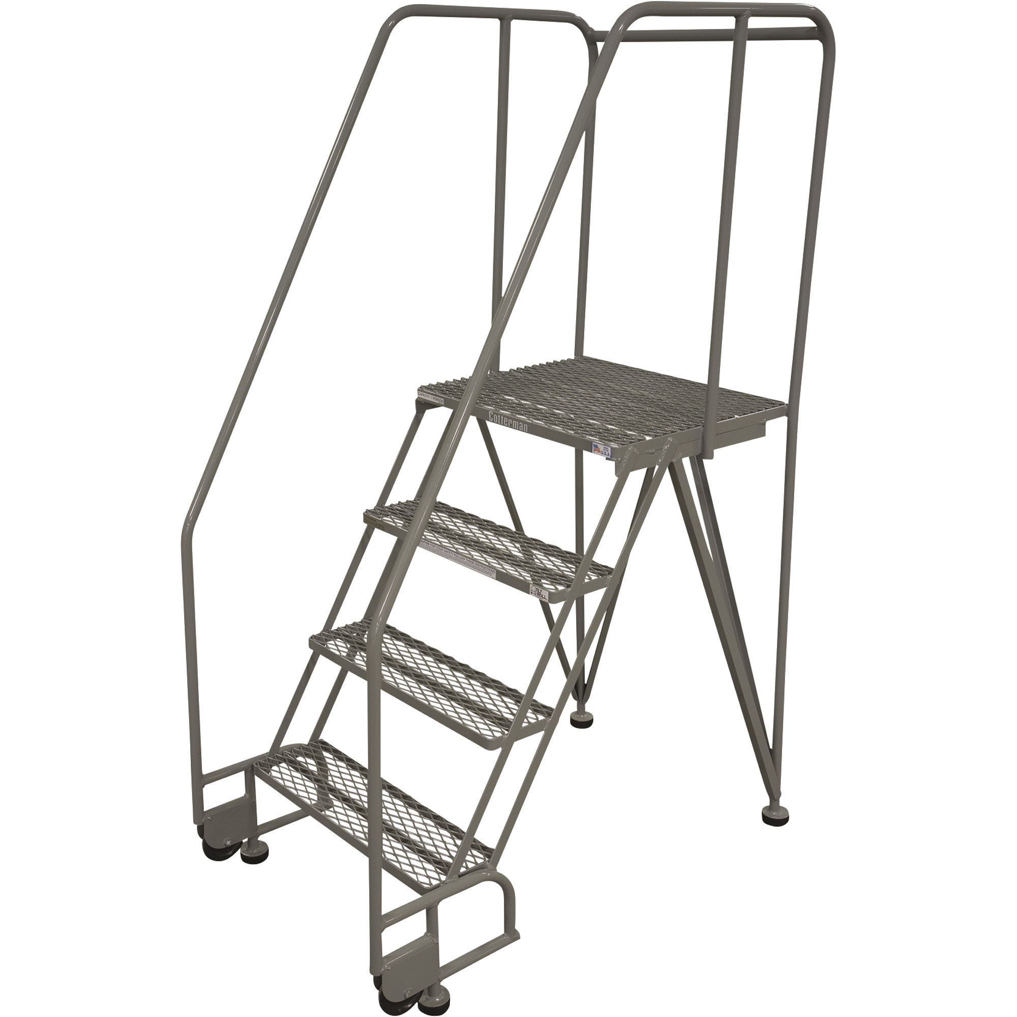Cotterman TiltNRoll Straddle Ladder, 50in. Max Height, Model#  4STR26A1E20B8C1P6